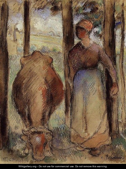 The Cowherd I - Camille Pissarro
