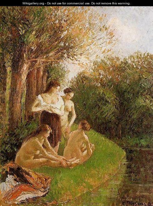 Bathers I - Camille Pissarro