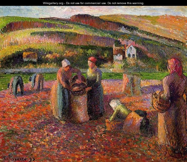 Potato Harvest I - Camille Pissarro