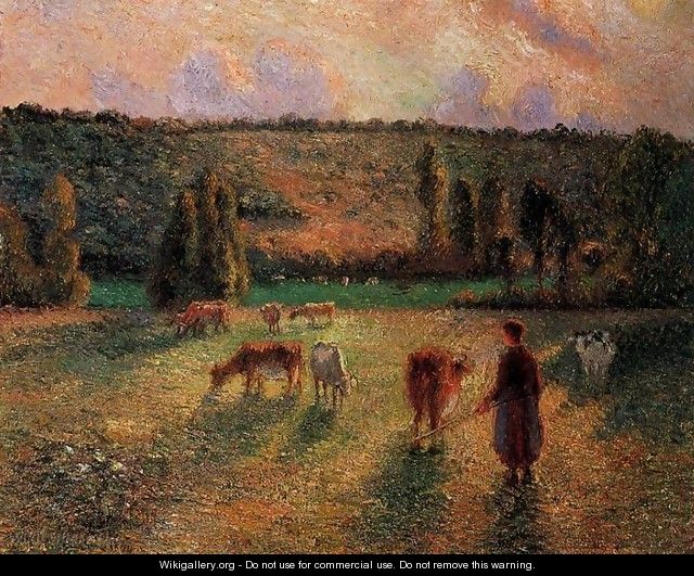 Cowherd at Eragny - Camille Pissarro