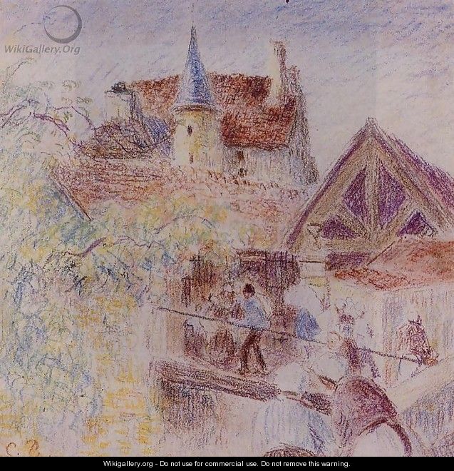 The Farm, Osny - Camille Pissarro