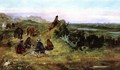 The Piegans Preparing to Steal Horses from the Crows - Charles Marion Russell