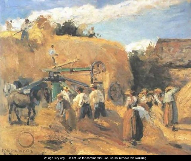 The Threshing Machine - Camille Pissarro