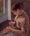 Breakfast, Young Peasant Woman Taking Her Coffee - Camille Pissarro