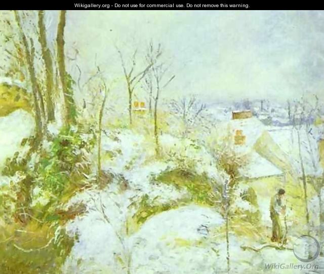 Cottage at Pontoise in the Snow - Camille Pissarro