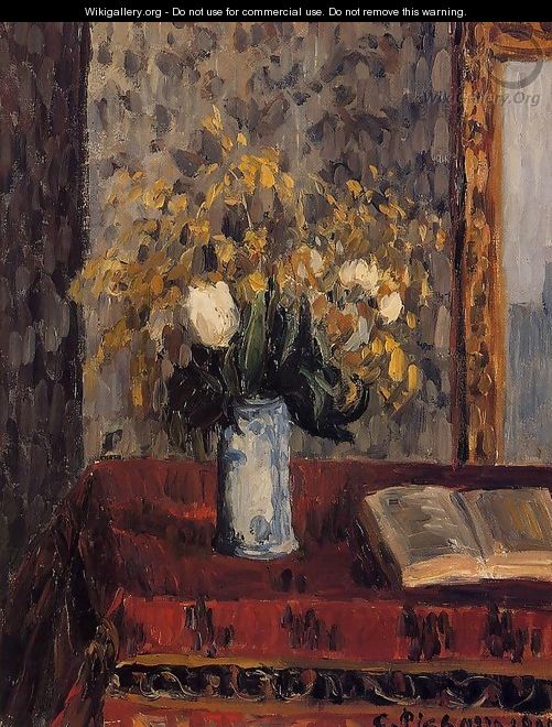 Vase of Flowers, Tulips and Garnets - Camille Pissarro