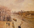 The Louvre: Afternoon, Rainy Weather - Camille Pissarro