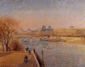 The Louvre: Winter Sunshine, Morning - Camille Pissarro
