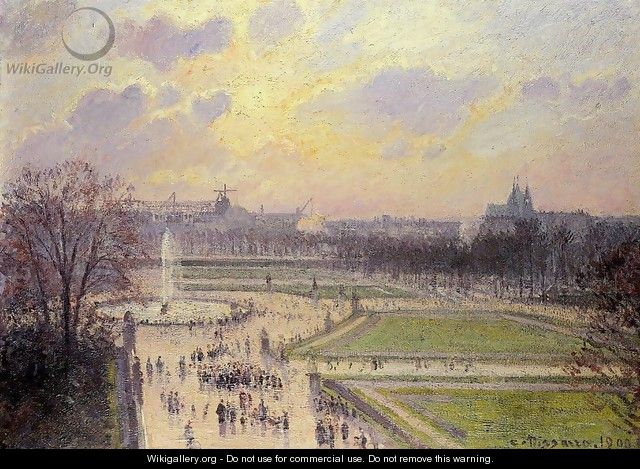 The Bassin des Tuileries: Afternoon - Camille Pissarro