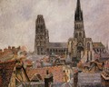 The Roofs of Old Rouen: Grey Weather - Camille Pissarro