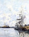 Port, Sailboats at Anchor - Eugène Boudin