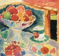 Still Life with Fruit Stand, Bohemian Glass and Empire Cup - Alexei Jawlensky