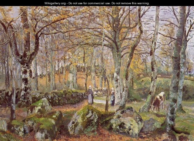 Landscape with Rocks, Montfoucault - Camille Pissarro