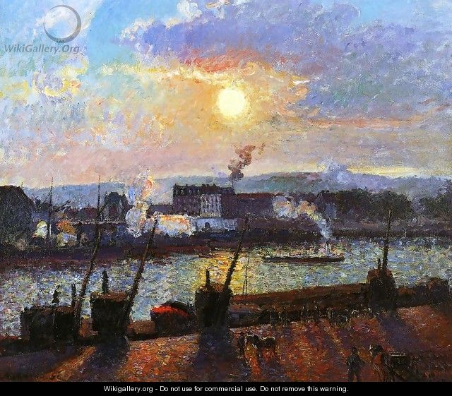 Sunset, Rouen - Camille Pissarro