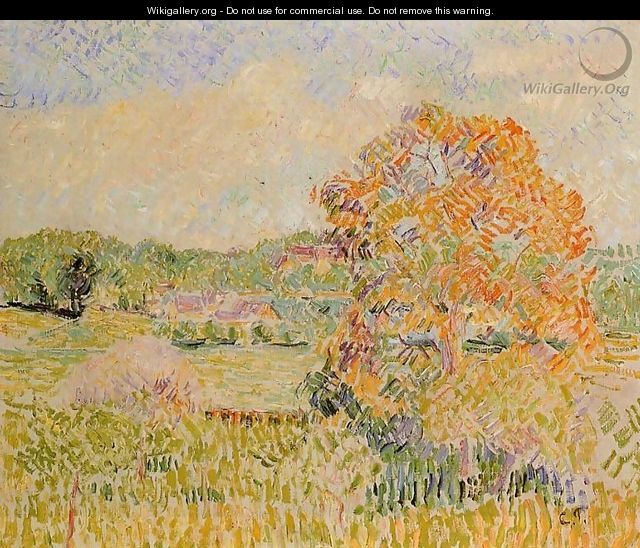 Springtime at Eragny (study) - Camille Pissarro