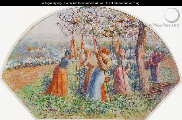Peasants Planting Pea Sticks - Camille Pissarro