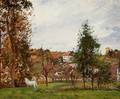 Landscape with a White Horse in a Meadow, L'Hermitage - Camille Pissarro