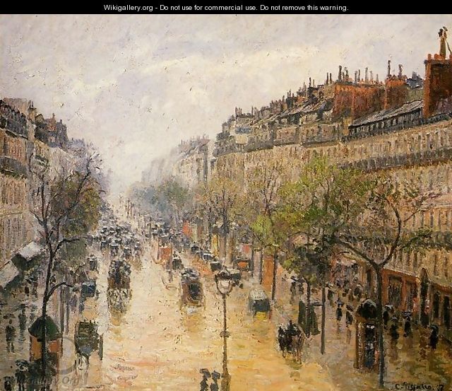 Boulevard Montmartre: Spring Rain - Camille Pissarro