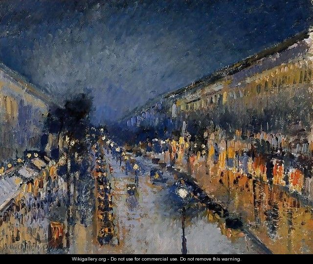 Boulevard Montmartre; Night Effect - Camille Pissarro