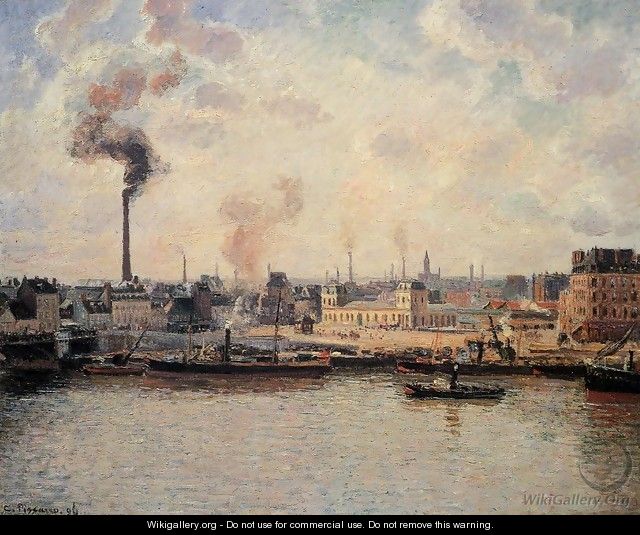 The Saint-Sever Quay, Rouen - Camille Pissarro