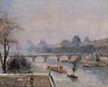 The Louvre - Morning, Snow Effect - Camille Pissarro