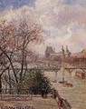 The Louvre, Gray Weather, Afternoon - Camille Pissarro