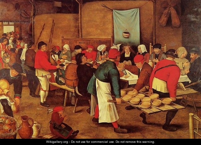 The Wedding Feast in a Barn - Pieter the Elder Bruegel