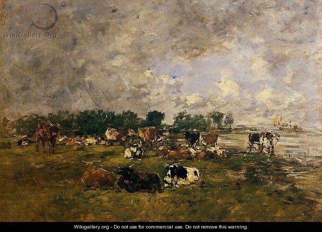 Cows in the Fields - Eugène Boudin