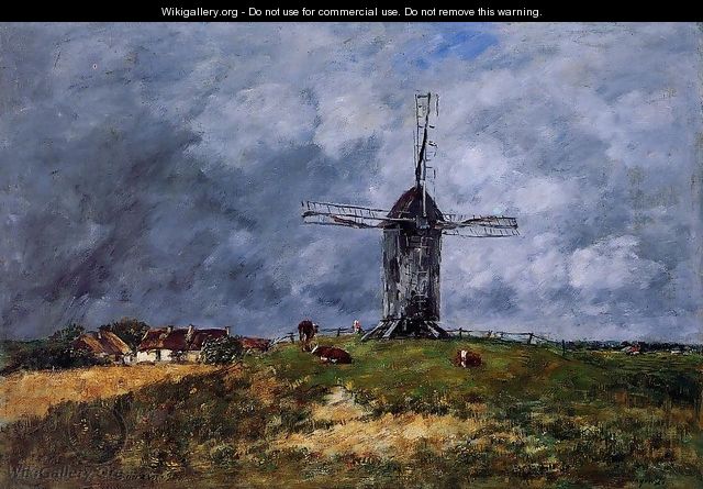 Cayeux, Windmill in the Countryside, Morning - Eugène Boudin