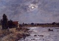 The Banks of the Touques - Moonlight - Eugène Boudin