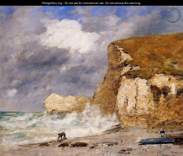Etretat: the Amont Cliff in November - Eugène Boudin