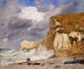 Etretat: the Amont Cliff in November - Eugène Boudin