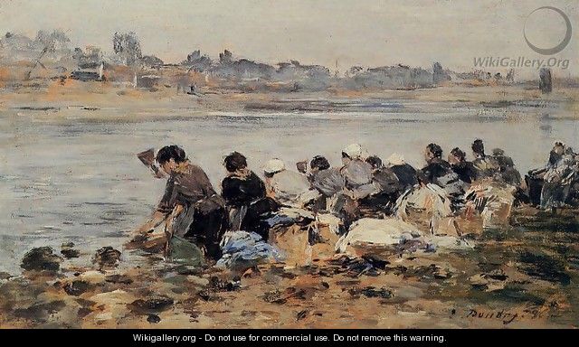 Laundresses on the Banks of the Touques XV - Eugène Boudin