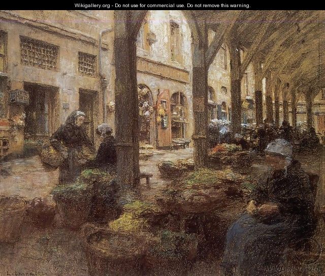 The Covered Vegetable Market, St Malo (no.2) - Léon-Augustin L