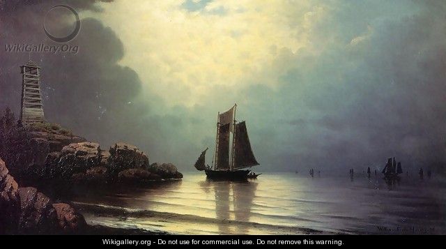 Sailing Vessel off a Rocky Point - William Frederick de Haas