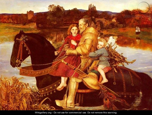 A Dream of the Past - Sir Isumbras at the Ford - Sir John Everett Millais