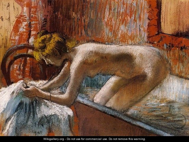Woman Leaving Her Bath III - Edgar Degas