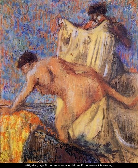 Woman Leaving Her Bath II - Edgar Degas