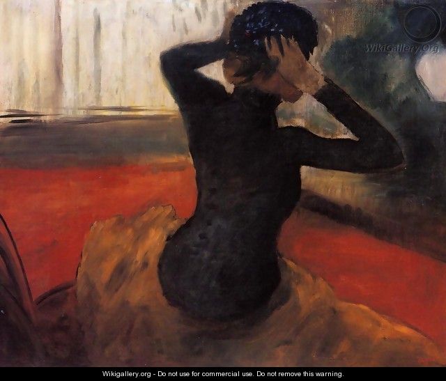 Woman Trying on a Hat - Edgar Degas