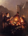 A Moonlit Vegetable Market - Petrus van Schendel