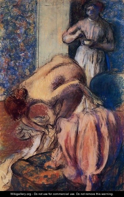 Breakfast after Bathing - Edgar Degas