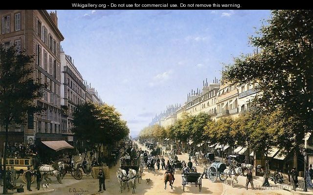 The Boulevad des Italiens, Paris - Edmond Georges Grandjean