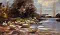 Ducks on a Riverbank on a Sunny Afternoon - Alexander Max Koester