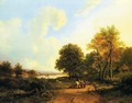 Peasants on a Path by a River - Barend Cornelis Koekkoek