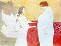 Elles: Woman in Bed, Profile, Getting Up - Henri De Toulouse-Lautrec