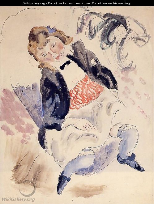 Seated Young Girl - Jules Pascin