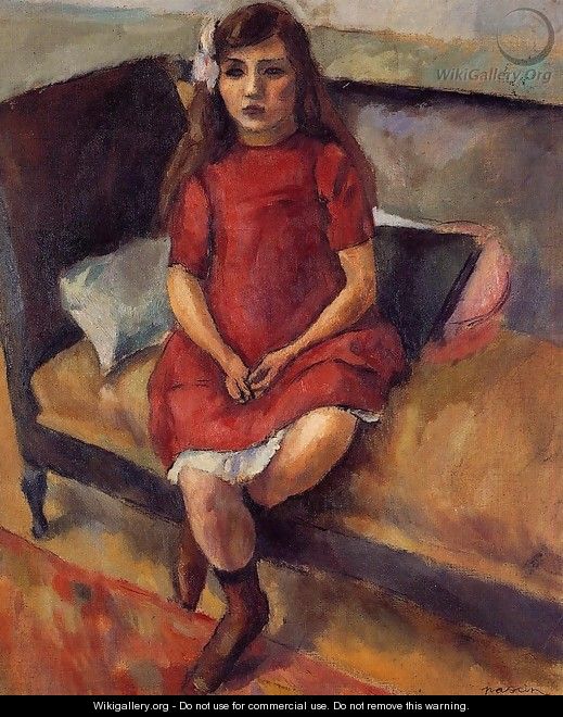 Young Girl in Red - Jules Pascin