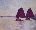 Barges on the River Scheldt - Theo van Rysselberghe