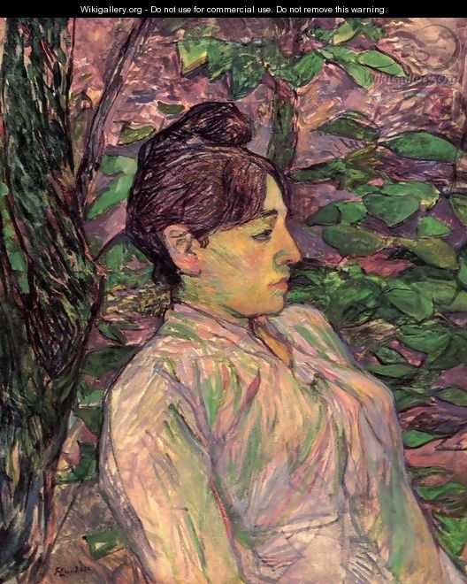 Woman Seated in a Garden - Henri De Toulouse-Lautrec