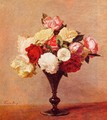 Roses in a Vase I - Ignace Henri Jean Fantin-Latour